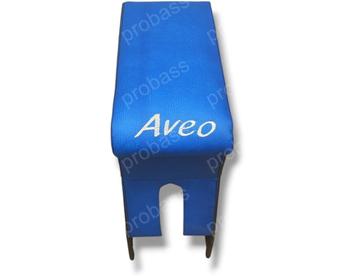 Автомобільний підлокітник Chevrolet Aveo ( Шевроле Авео ) з вишивкой синій