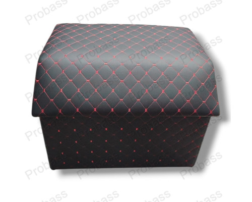 Автомобільний органайзер 50*35*35 посилений зі скошеною кришкою і перегородкою стрічка червона