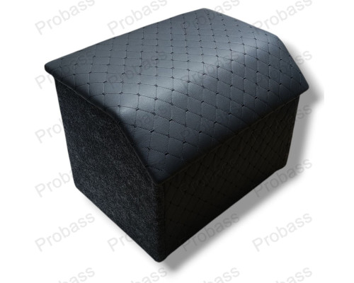 Автомобільний органайзер 50*35*35 посилений зі скошеною кришкою і перегородкою стрічка чорна