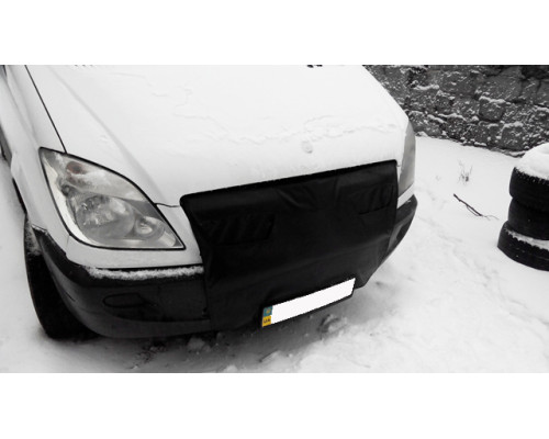 Утеплювач радіатора Мерседес Cпринтер (Mercedes-Benz Sprinter) з 2006 - 2013 з клапанами чорний