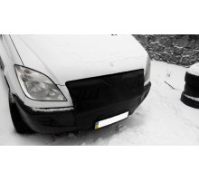 Утеплювач радіатора Мерседес Cпринтер (Mercedes-Benz Sprinter) з 2006 - 2013 з клапанами чорний