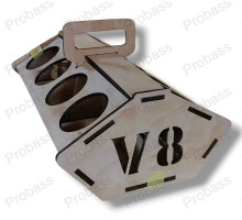 Подарункова підставка коробка під пиво у вигляді блоку двигуна V8 (8 банки) з фанери