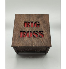 Коробка під годинник " Big Boss " з фанери кольором венге 10*10*6 см