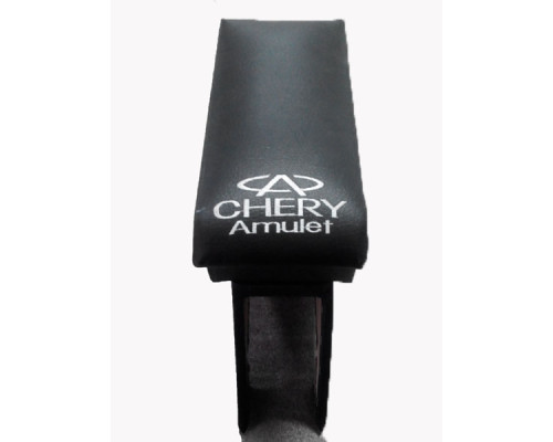 Автомобільний підлокітник Чері Амулет ( Chery Amulet ) із вишивкою чорний