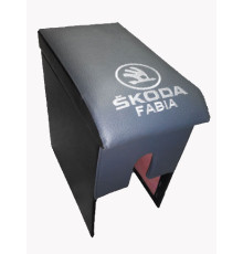 Автомобільний підлокітник Шкода Фабія ( Skoda Fabia ) (1999 – 2014) з вишивкою сірий