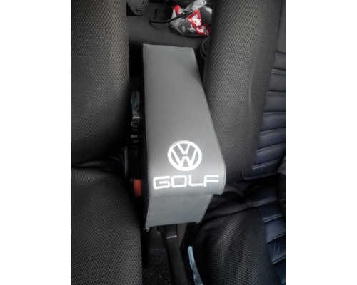 Автомобільний підлокітник Volkswagen Golf 2 ( Фольксваген Гольф 2 ) з вишивкою сірий
