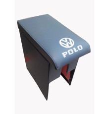 Автомобільний підлокітник Volkswagen Polo (Фольксваген Поло) з 1994-2009 з вишивкою сірий