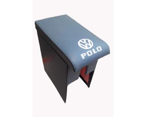 Автомобільний підлокітник Volkswagen Polo (Фольксваген Поло) з 1994-2009 з вишивкою сірий