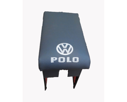 Автомобільний підлокітник Volkswagen Polo (Фольксваген Поло) з 1994-2009 з вишивкою сірий