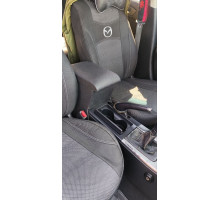 Автомобільний підлокітник Мазда 6 GG ( Mazda 6 GG ) 2002 - 2008р перфорація чорний