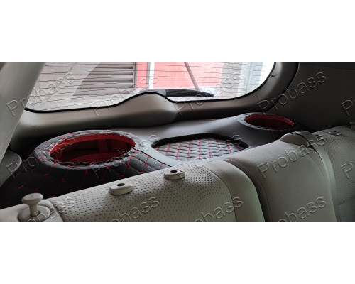 Акустична полиця Nissan Leaf (Ниссан Лиф) (2010-2017р) посилена строчка червона