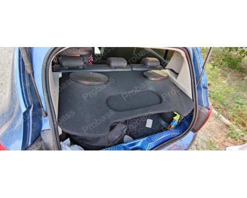 Акустична полиця Renault Sandero (Рено Сандеро) з 2012 року піраміда посилена фанерою карпет чорний